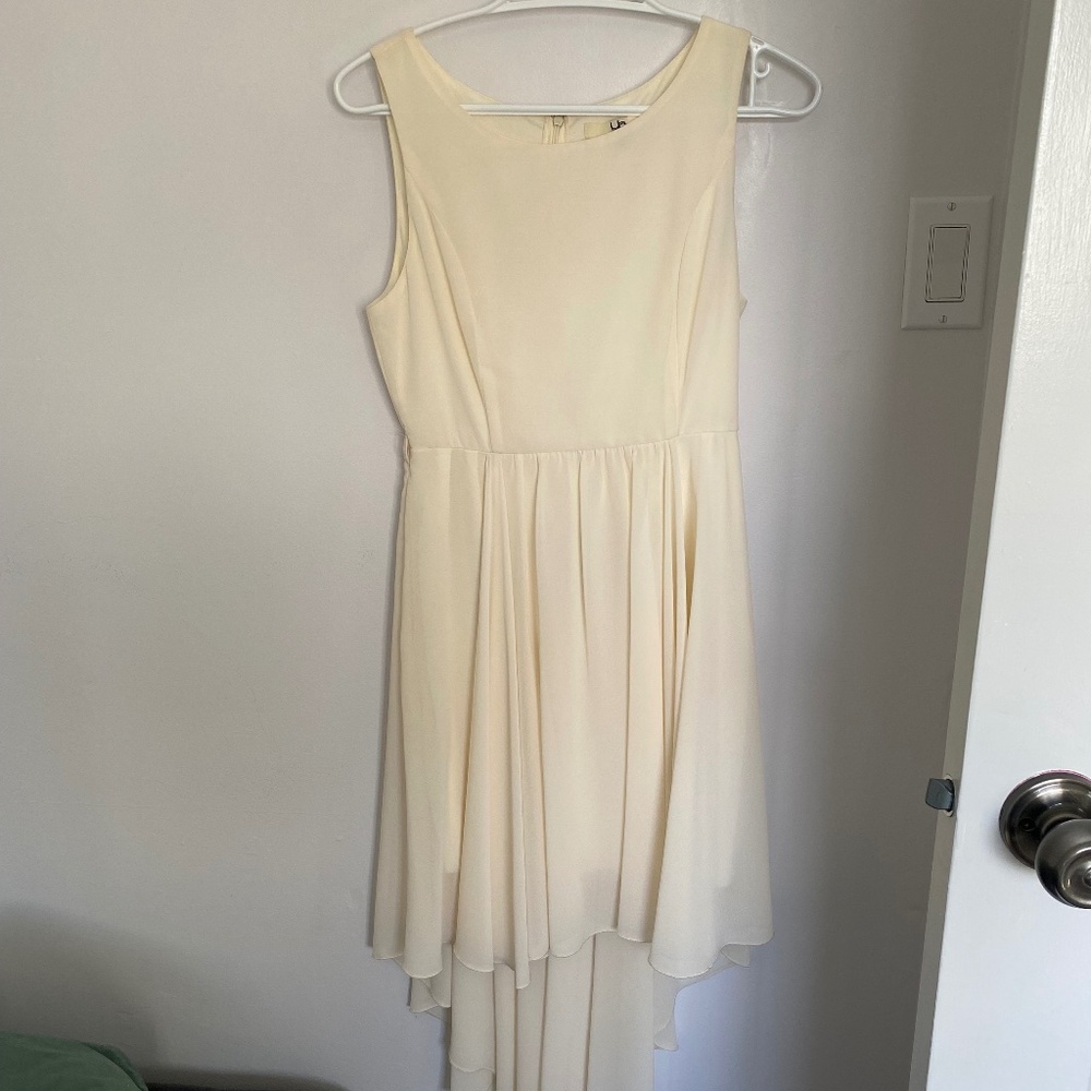 Ya Los Angeles hi-low dress, cream, medium